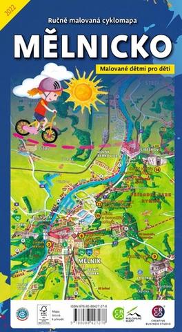 Skladaná mapa: Ručně malovaná cyklomapa Mělnicko