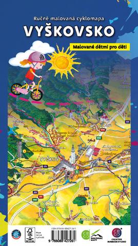Skladaná mapa: Ručně malovaná cyklomapa Vyškovsko - Malované dětmi pro děti