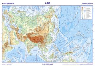 Nástenná mapa: Asie Nástěnná mapa 1:13 000 000 - reliéf a povrch