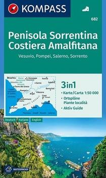 Skladaná mapa: Penisola Sorrentina, Costiera, Amalfitana 682 NKOM 1:50T