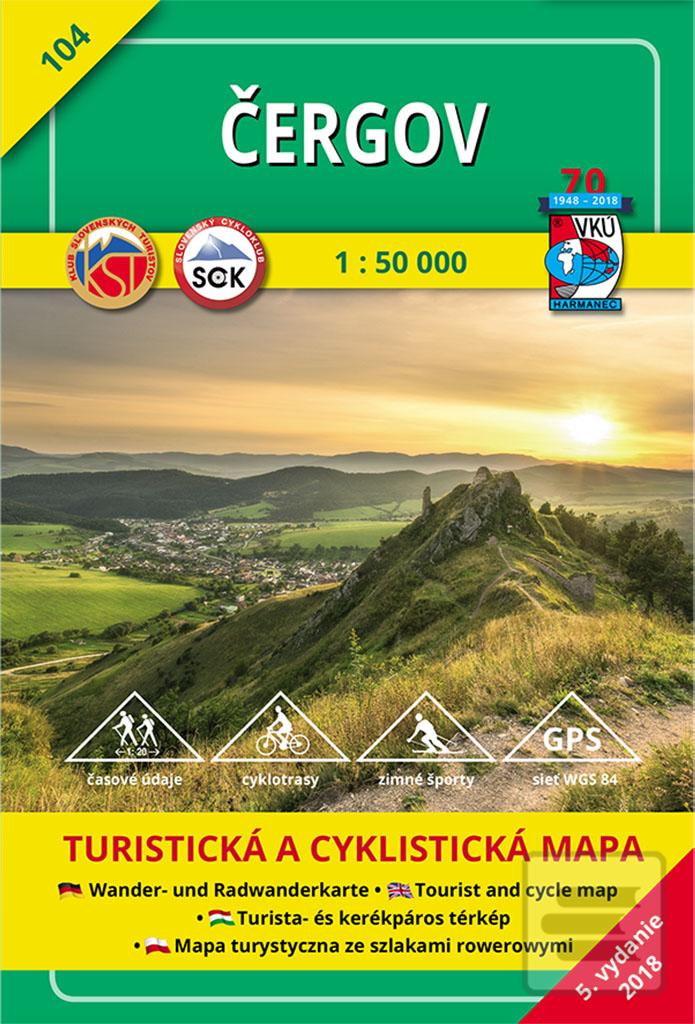 Skladaná mapa: Čergov 1:50 000 - 104 Turistická mapa - 5. vydanie