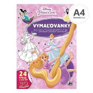 Kniha: Vymaľovanky A4+/ Princezné - Vymaľovánky so samolepkami - 1. vydanie - Walt Disney