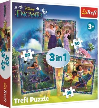 Puzzle: Puzzle Encanto Postavy 3v1 - (20,36,50 dílků)