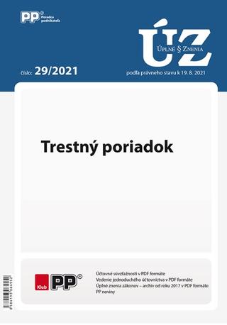 Kniha: UZZ 29/2021 Trestný poriadok