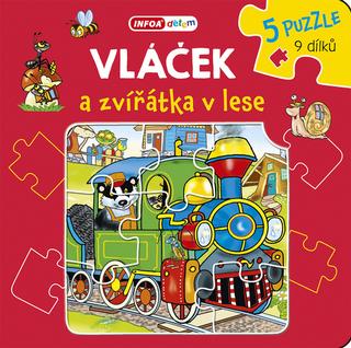 Kniha: Vláček a zvířátka v lese - 5 puzzle 9 dílků - Pavlína Šamalíková