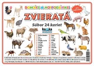 Doplnk. tovar: Súbor 24 kariet - zvieratá (domáce a hospodárske) - 1. vydanie - Petr Kupka