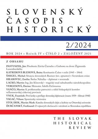Doplnk. tovar: Slovenský časopis historický  2/2024 - 1. vydanie