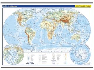 Nástenná mapa: Svět – školní nástěnná fyzická mapa