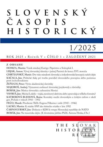 Kniha: Slovenský časopis historický 1 / 2025 - 1. vydanie - Kolektív autorov