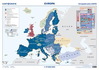 Nástenná mapa: Evropská unie a NATO - 1 : 17 000 000