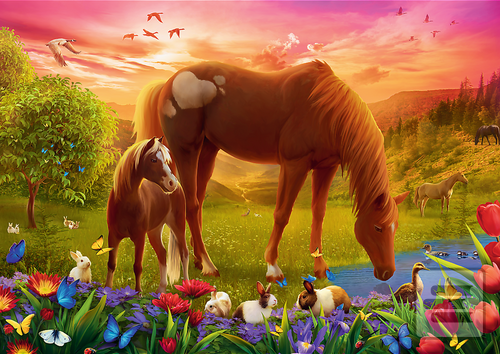 Puzzle Koně na louce 500…