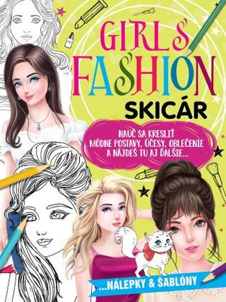 Kniha: Girls fashion - skicár - nálepky a šablóny