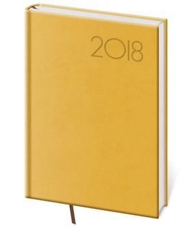 Knižný diár: Diář 2018 denní A5 Print žlutý