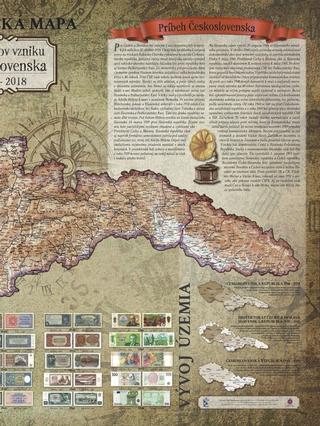 Ukážka z knihy Historická mapa 100 let vzniku Československa 1918 – 2018 - Mapa ČSR druhá časť