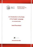 Kniha: An Introduction to the Study of the English Language - Alena Štulajterová