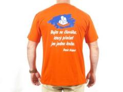 Ostatné: Pánské tričko Classic New oranžové L KNIHCENTRUM.cz - Bojte se člověka, který přečetl jen jednu knihu. Denis Diderot