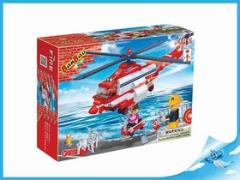 Hračka: BanBao stavebnice Fire hasičský vrtulník + 3 figurky