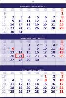 Kalendár nástenný: Tříměsíční modrý - nástěnný kalendář 2015