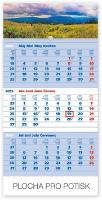 Kalendár nástenný: Tatry modrý 3mesačný so slovenskými menami - nástenný kalendár 2015