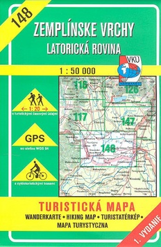 Skladaná mapa: Zemplínské vrchy  Latorická rovina 1 : 50 000 - 148 Turistická mapa - autor neuvedený