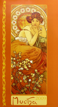 Kalendár: Mucha 2009 - nástěnný kalendář - měsíční - Alfons Mucha