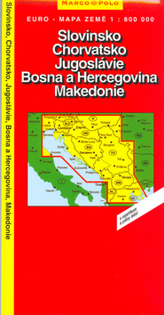 Knižná mapa: Slovinsko, Chorvatsko, Jugoslávie - Euro - mapa země 1:800 000 - autor neuvedený