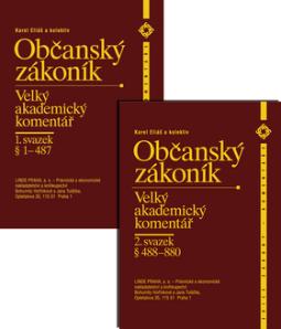 Kniha: Občanský zákoník 1. a 2.svazek - Velký akademický komentář - Karel Eliáš