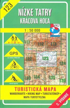 Skladaná mapa: Nízke Tatry, Kráľova Hoľa 1 : 50 000 - 123 Turistická mapa - autor neuvedený