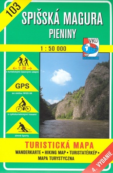 Skladaná mapa: Spišská Magura, Pieniny 1:50 000 - 103 Turistická mapa - autor neuvedený