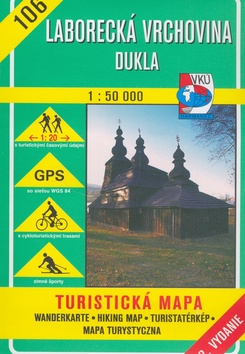 Skladaná mapa: Laborecká vrchovina Dukla 1 : 50 000 - 106 Turistická mapa - autor neuvedený