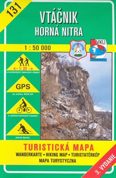 Skladaná mapa: Vtáčnik Horná Nitra 1:50 000 - 131 Turistická mapa - autor neuvedený