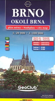 Skladaná mapa: Brno a okolí/mapa 1:100/1:20T - autor neuvedený