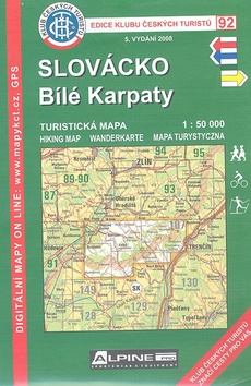 Skladaná mapa: KČT 92 Slovácko, Bílé Karpaty - 1:50 000