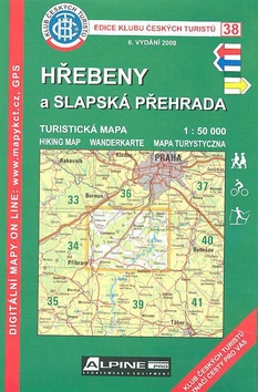 Skladaná mapa: KČT 38 Hřebeny a Slapská přehrada