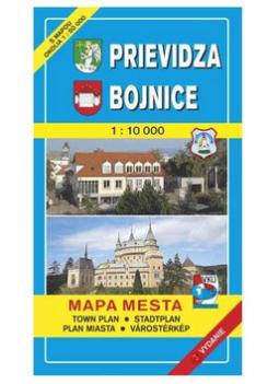 Skladaná mapa: Prievidza Bojnice Mapa mesta Town plan Stadtplan Plan miasta Várostérkép - Kolektív