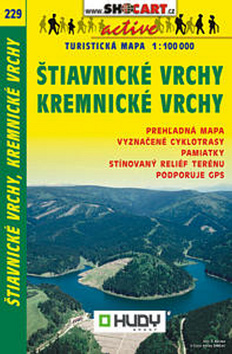 Skladaná mapa: Štiavnické vrchy, Kremnické vrchy turistická mapa 1:100 000 - 229